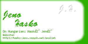jeno hasko business card